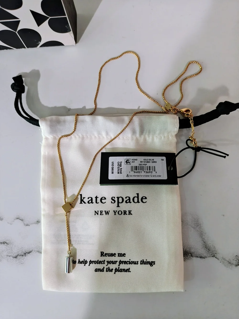 Kate Spade New York Geo Pop Y Necklace Two-Tone
